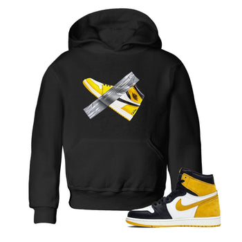 Air Jordan 1 Yellow Ochre shirt to match jordans Duct Tape sneaker tees AJ1 Yellow Ochre SNRT sneaker release tees baby toddler Black 1 cotton Shirt