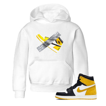 Air Jordan 1 Yellow Ochre shirt to match jordans Duct Tape sneaker tees AJ1 Yellow Ochre SNRT sneaker release tees baby toddler White 1 cotton Shirt
