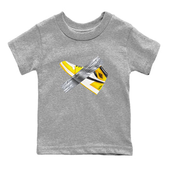 Air Jordan 1 Yellow Ochre shirt to match jordans Duct Tape sneaker tees AJ1 Yellow Ochre SNRT sneaker release tees baby toddler Heather Grey 2 cotton Shirt