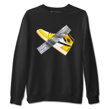 Air Jordan 1 Yellow Ochre shirt to match jordans Duct Tape sneaker tees AJ1 Yellow Ochre SNRT Sneaker Release Tees unisex cotton Black 2 crew neck shirt