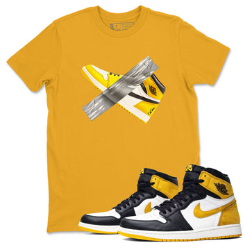 Air Jordan 1 Yellow Ochre shirt to match jordans Duct Tape sneaker tees AJ1 Yellow Ochre SNRT Sneaker Release Tees unisex cotton Gold 1 crew neck shirt