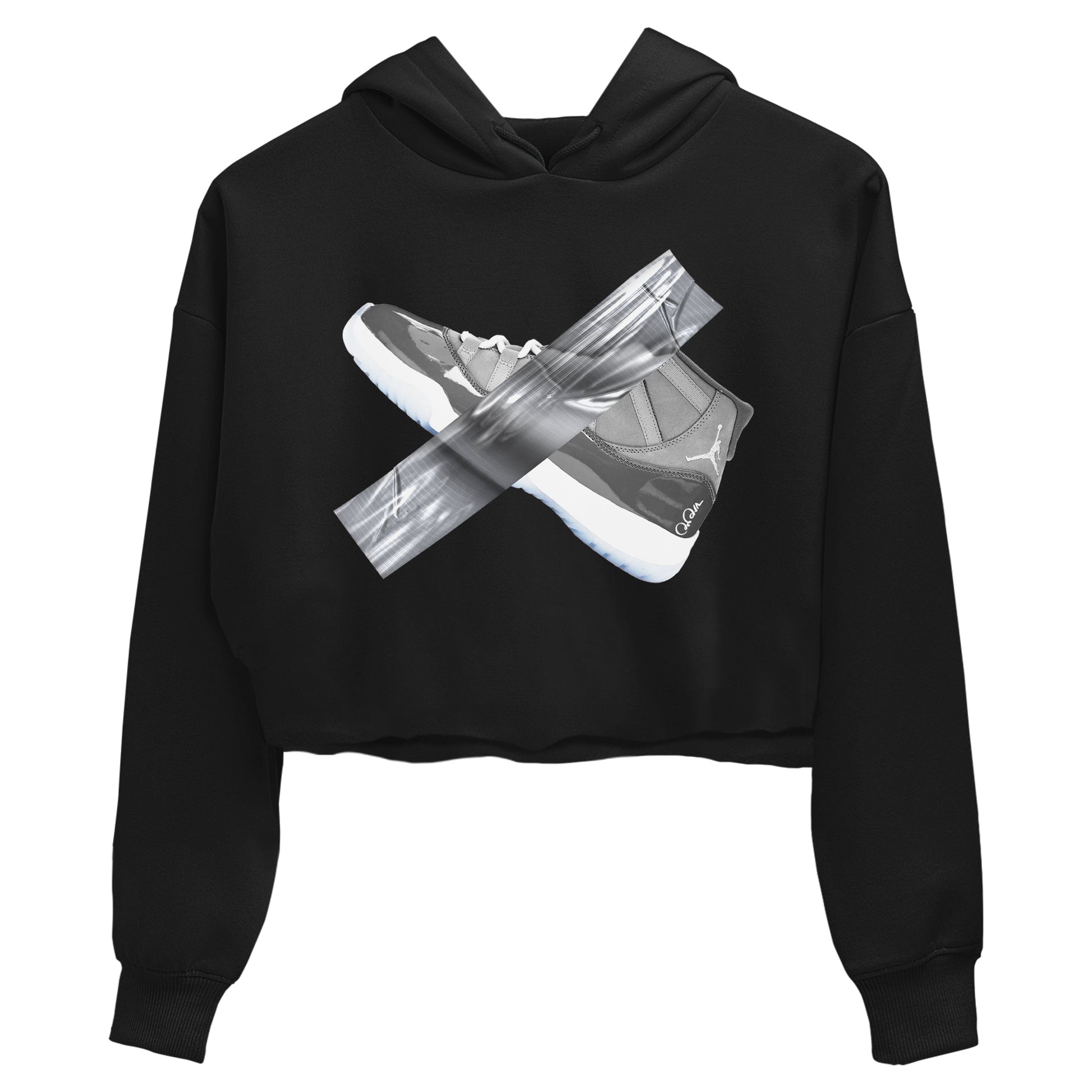 Air Jordan 11 Cool Grey shirt to match jordans Duct Tape sneaker tees AJ11 Cool Grey SNRT Sneaker Release Tees Black 2 crop length shirt