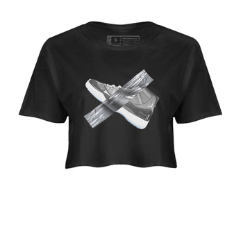 Air Jordan 11 Cool Grey shirt to match jordans Duct Tape sneaker tees AJ11 Cool Grey SNRT Sneaker Release Tees Black 2 crop length shirt