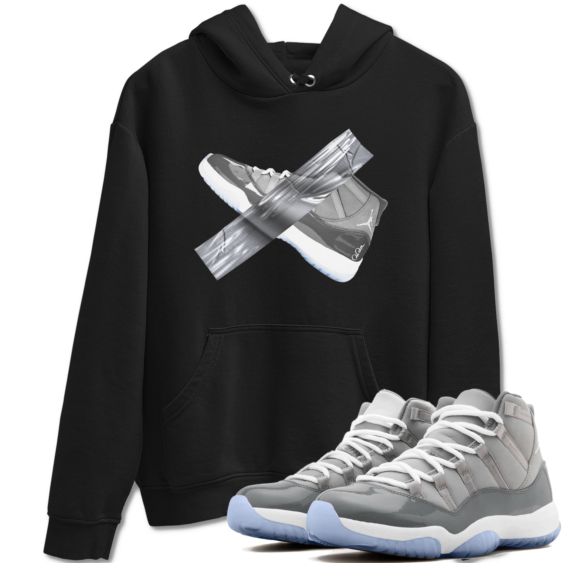 Air Jordan 11 Cool Grey shirt to match jordans Duct Tape sneaker tees AJ11 Cool Grey SNRT Sneaker Release Tees unisex cotton Black 1 crew neck shirt