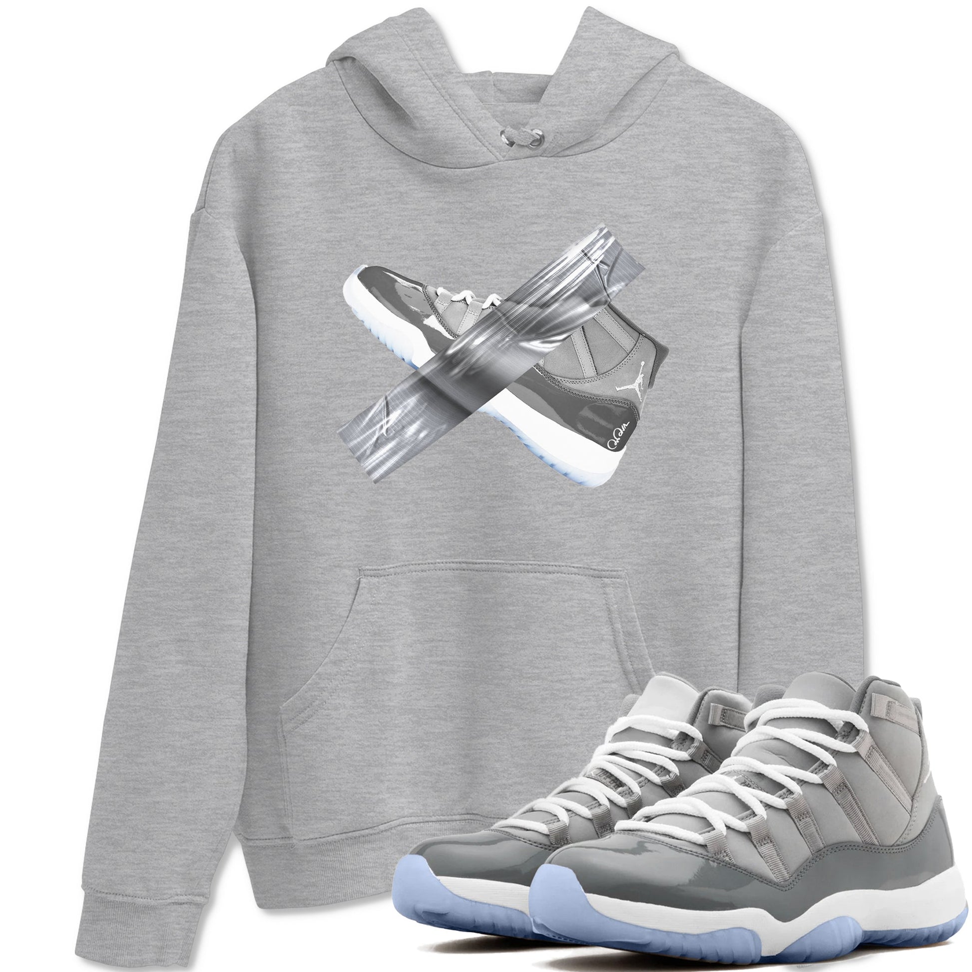Air Jordan 11 Cool Grey shirt to match jordans Duct Tape sneaker tees AJ11 Cool Grey SNRT Sneaker Release Tees unisex cotton Heather Grey 1 crew neck shirt