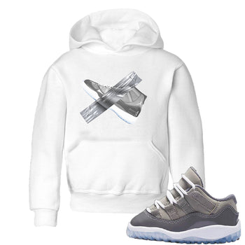 Air Jordan 11 Cool Grey shirt to match jordans Duct Tape sneaker tees AJ11 Cool Grey SNRT sneaker release tees baby toddler White 1 cotton Shirt