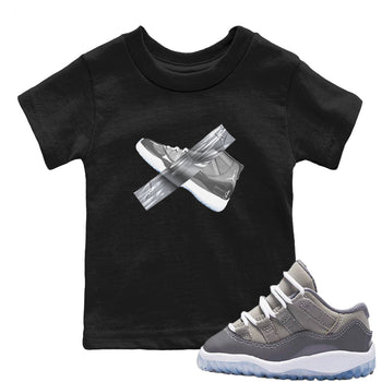 Air Jordan 11 Cool Grey shirt to match jordans Duct Tape sneaker tees AJ11 Cool Grey SNRT sneaker release tees baby toddler Black 1 cotton Shirt