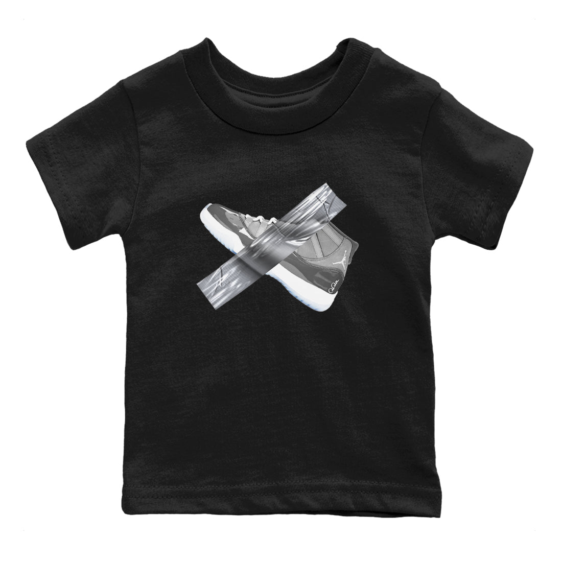 Air Jordan 11 Cool Grey shirt to match jordans Duct Tape sneaker tees AJ11 Cool Grey SNRT sneaker release tees baby toddler Black 2 cotton Shirt