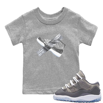 Air Jordan 11 Cool Grey shirt to match jordans Duct Tape sneaker tees AJ11 Cool Grey SNRT sneaker release tees baby toddler Heather Grey 1 cotton Shirt