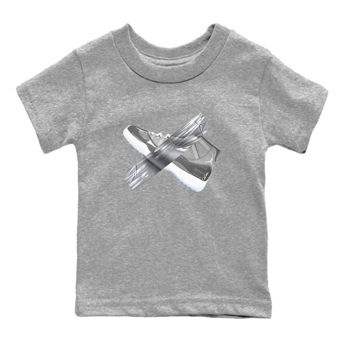 Air Jordan 11 Cool Grey shirt to match jordans Duct Tape sneaker tees AJ11 Cool Grey SNRT sneaker release tees baby toddler Heather Grey 2 cotton Shirt
