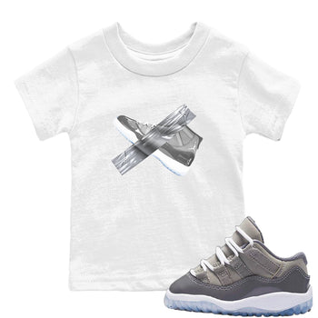 Air Jordan 11 Cool Grey shirt to match jordans Duct Tape sneaker tees AJ11 Cool Grey SNRT sneaker release tees baby toddler White 1 cotton Shirt