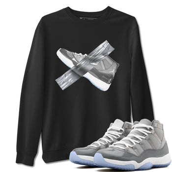 Air Jordan 11 Cool Grey shirt to match jordans Duct Tape sneaker tees AJ11 Cool Grey SNRT Sneaker Release Tees unisex cotton Black 1 crew neck shirt