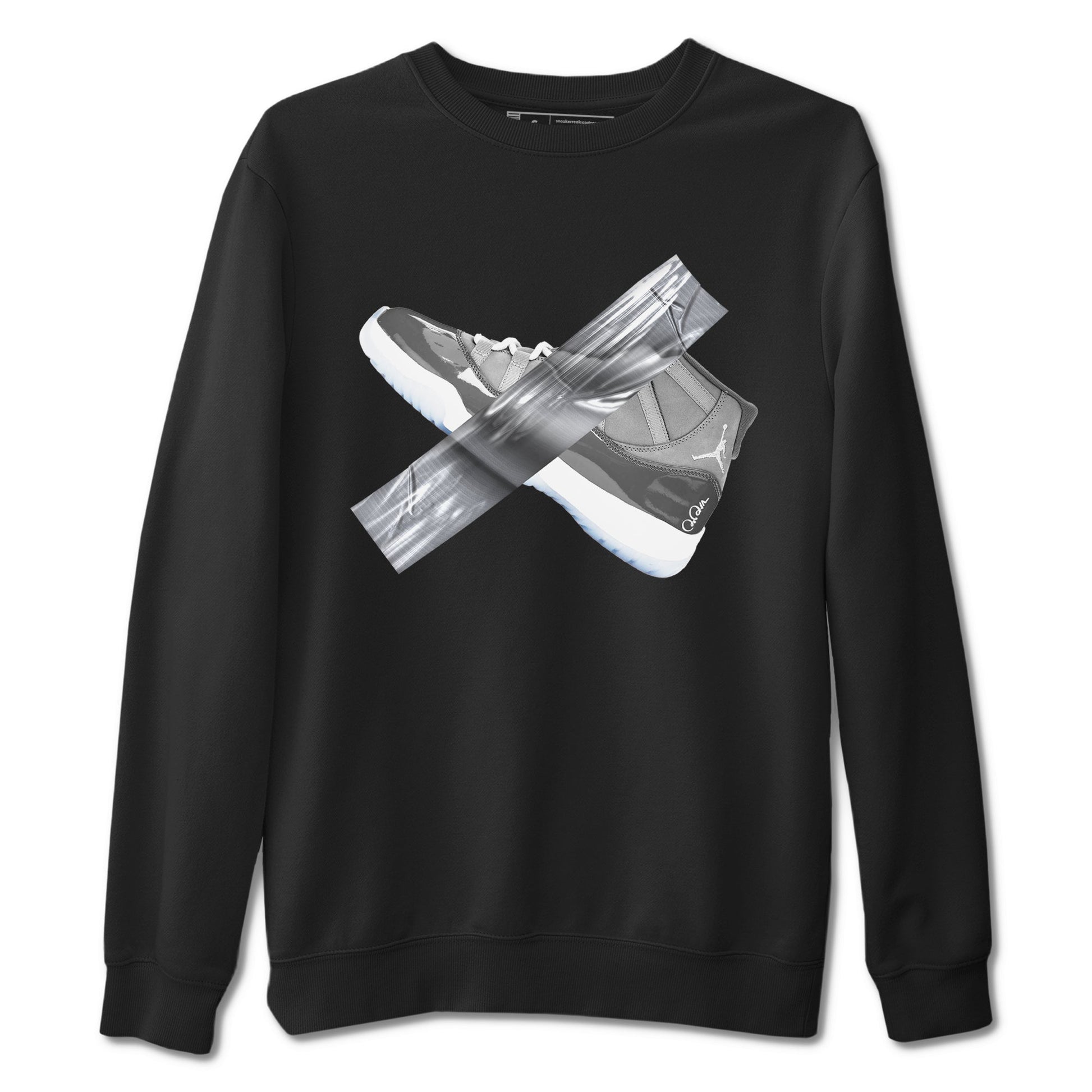 Air Jordan 11 Cool Grey shirt to match jordans Duct Tape sneaker tees AJ11 Cool Grey SNRT Sneaker Release Tees unisex cotton Black 2 crew neck shirt