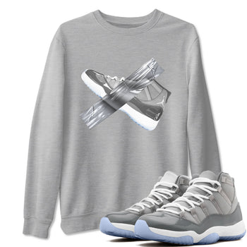 Air Jordan 11 Cool Grey shirt to match jordans Duct Tape sneaker tees AJ11 Cool Grey SNRT Sneaker Release Tees unisex cotton Heather Grey 1 crew neck shirt