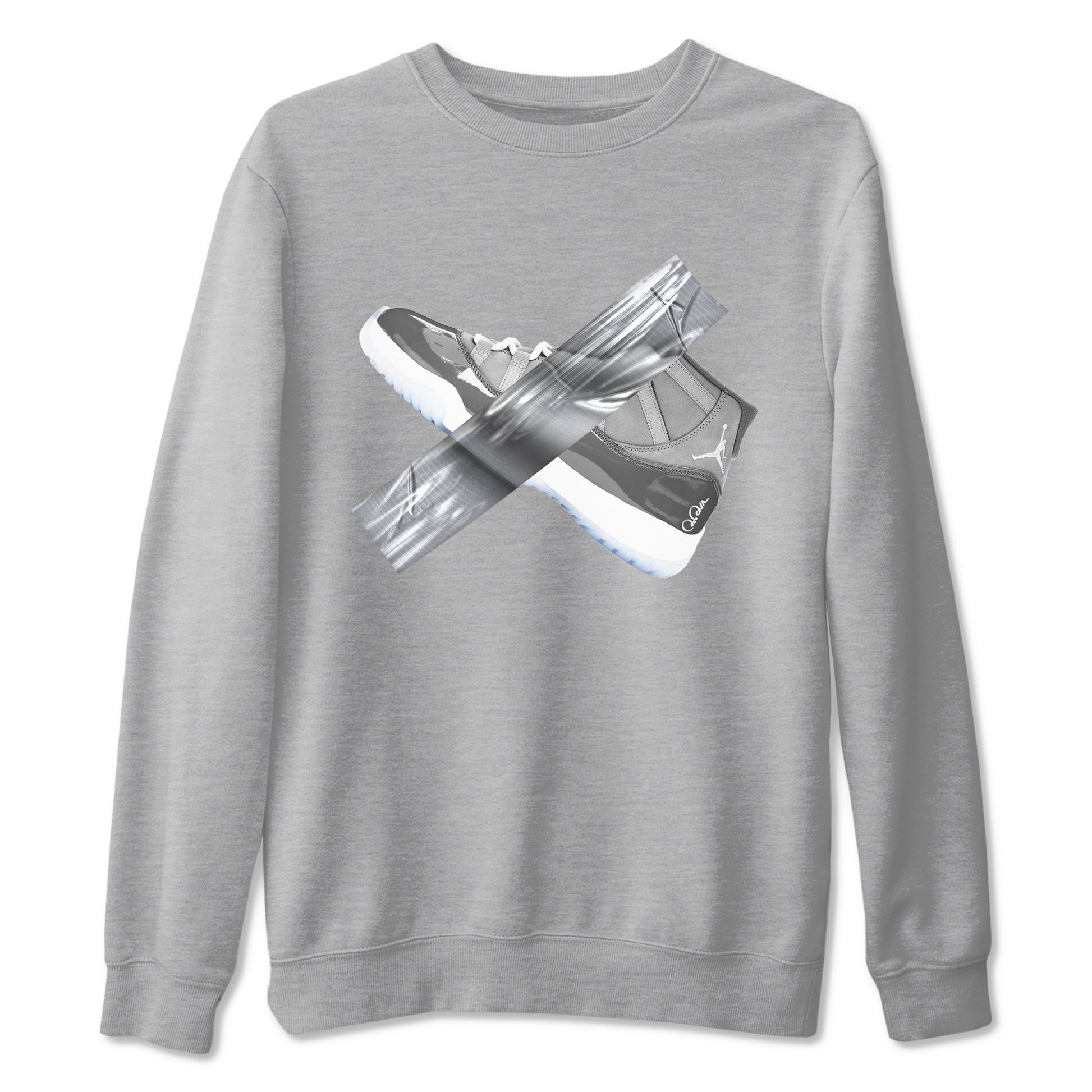 Air Jordan 11 Cool Grey shirt to match jordans Duct Tape sneaker tees AJ11 Cool Grey SNRT Sneaker Release Tees unisex cotton Heather Grey 2 crew neck shirt