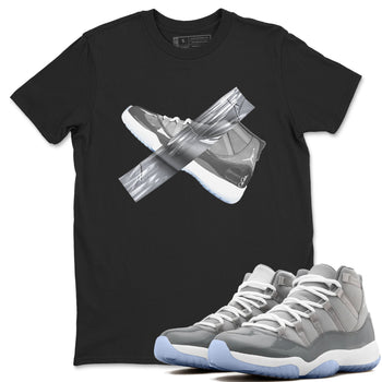 Air Jordan 11 Cool Grey shirt to match jordans Duct Tape sneaker tees AJ11 Cool Grey SNRT Sneaker Release Tees unisex cotton Black 1 crew neck shirt