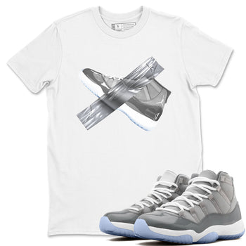Air Jordan 11 Cool Grey shirt to match jordans Duct Tape sneaker tees AJ11 Cool Grey SNRT Sneaker Release Tees unisex cotton White 1 crew neck shirt