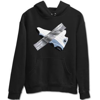 Air Jordan 13 Blue Grey shirt to match jordans Duct Tape sneaker tees AJ13 Blue Grey SNRT Sneaker Release Tees unisex cotton Black 2 crew neck shirt