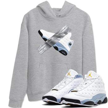 Air Jordan 13 Blue Grey shirt to match jordans Duct Tape sneaker tees AJ13 Blue Grey SNRT Sneaker Release Tees unisex cotton Heather Grey 1 crew neck shirt