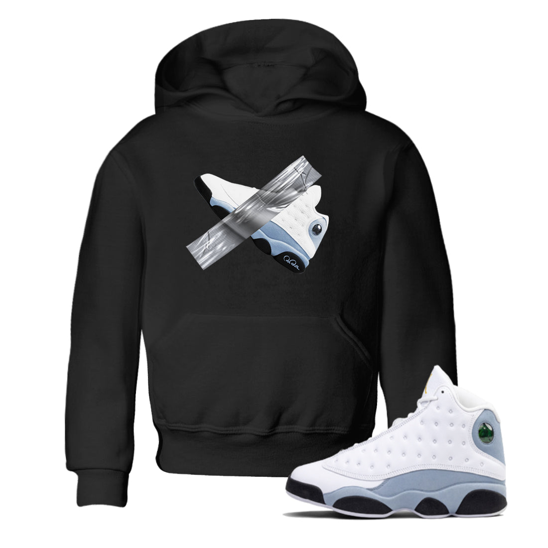 Air Jordan 13 Blue Grey shirt to match jordans Duct Tape sneaker tees AJ13 Blue Grey SNRT sneaker release tees baby toddler Black 1 cotton Shirt
