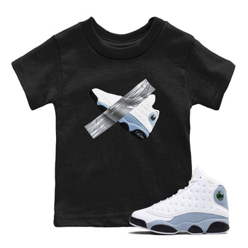 Air Jordan 13 Blue Grey shirt to match jordans Duct Tape sneaker tees AJ13 Blue Grey SNRT sneaker release tees baby toddler Black 1 cotton Shirt