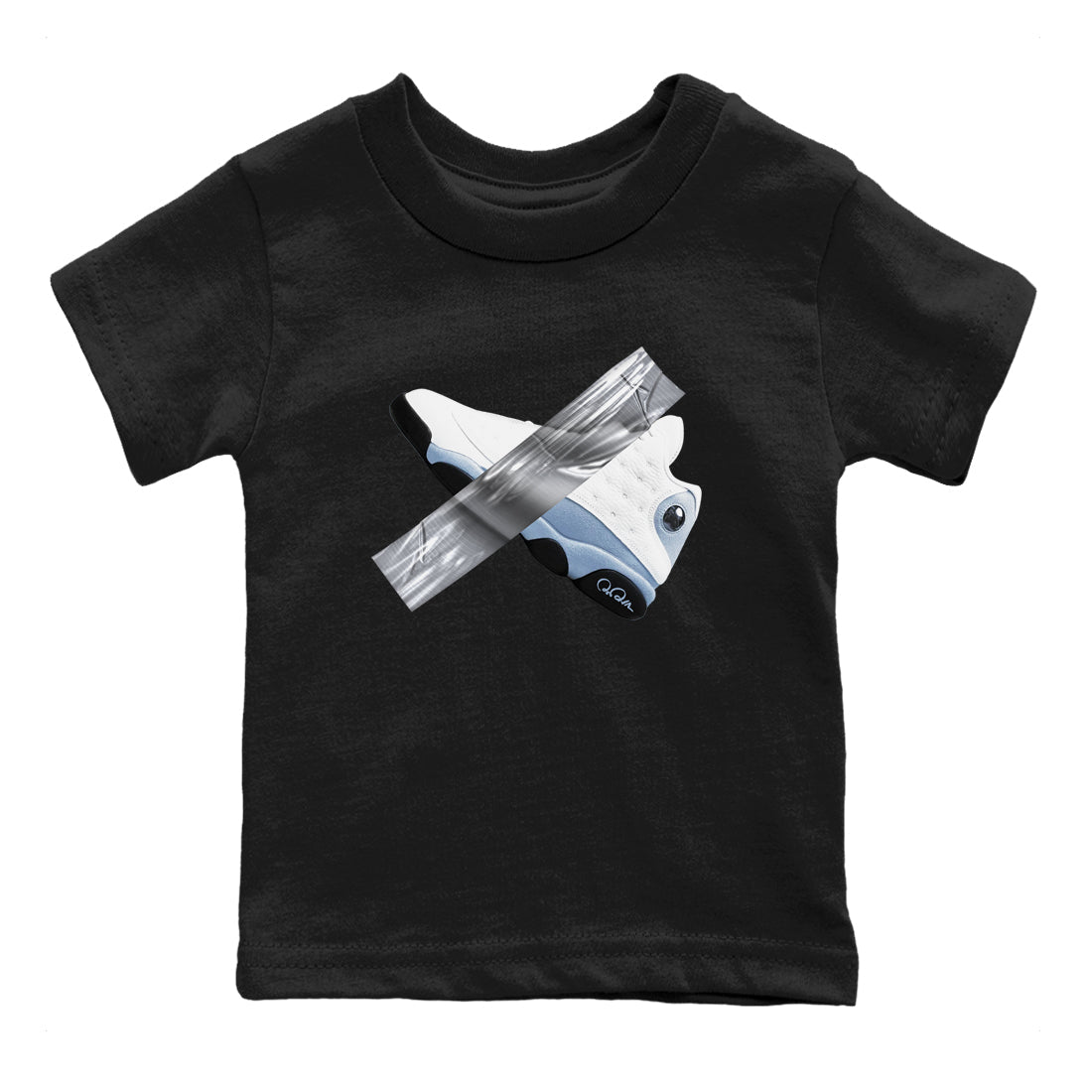 Air Jordan 13 Blue Grey shirt to match jordans Duct Tape sneaker tees AJ13 Blue Grey SNRT sneaker release tees baby toddler Black 2 cotton Shirt