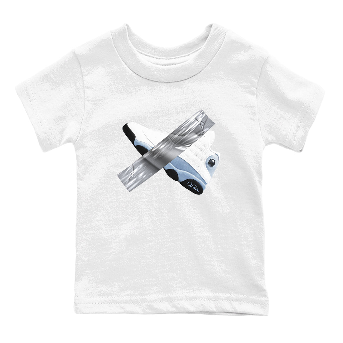 Air Jordan 13 Blue Grey shirt to match jordans Duct Tape sneaker tees AJ13 Blue Grey SNRT sneaker release tees baby toddler White 2 cotton Shirt