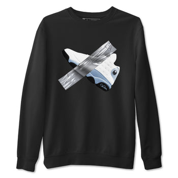 Air Jordan 13 Blue Grey shirt to match jordans Duct Tape sneaker tees AJ13 Blue Grey SNRT Sneaker Release Tees unisex cotton Black 2 crew neck shirt