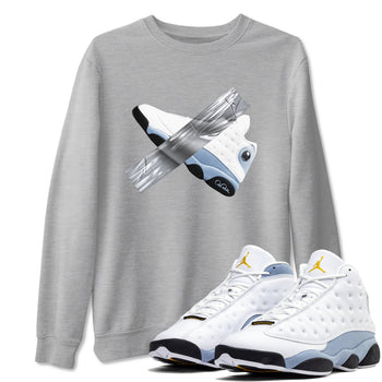 Air Jordan 13 Blue Grey shirt to match jordans Duct Tape sneaker tees AJ13 Blue Grey SNRT Sneaker Release Tees unisex cotton Heather Grey 1 crew neck shirt