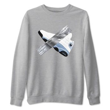 Air Jordan 13 Blue Grey shirt to match jordans Duct Tape sneaker tees AJ13 Blue Grey SNRT Sneaker Release Tees unisex cotton Heather Grey 2 crew neck shirt