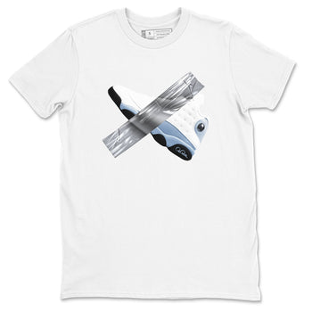 Air Jordan 13 Blue Grey shirt to match jordans Duct Tape sneaker tees AJ13 Blue Grey SNRT Sneaker Release Tees unisex cotton White 2 crew neck shirt