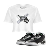 3s Green Glow shirt to match jordans Duct Tape sneaker tees Air Jordan 3 Green Glow SNRT Sneaker Release Tees White 1 crop length shirt