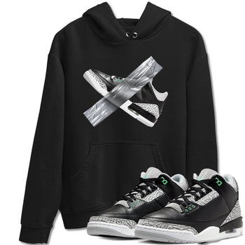 3s Green Glow shirt to match jordans Duct Tape sneaker tees Air Jordan 3 Green Glow SNRT Sneaker Release Tees unisex cotton Black 1 crew neck shirt