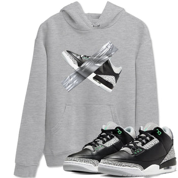 3s Green Glow shirt to match jordans Duct Tape sneaker tees Air Jordan 3 Green Glow SNRT Sneaker Release Tees unisex cotton Heather Grey 1 crew neck shirt