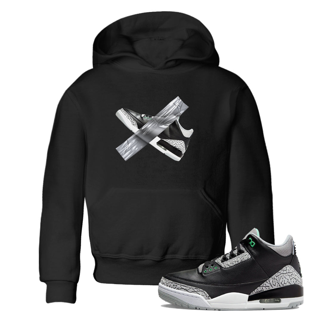 3s Green Glow shirt to match jordans Duct Tape sneaker tees Air Jordan 3 Green Glow SNRT sneaker release tees baby toddler Black 1 cotton Shirt