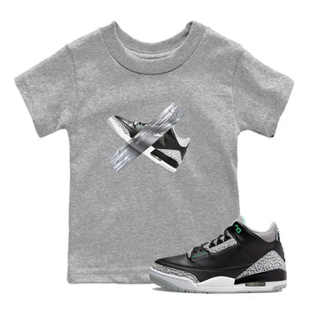 3s Green Glow shirt to match jordans Duct Tape sneaker tees Air Jordan 3 Green Glow SNRT sneaker release tees baby toddler Heather Grey 1 cotton Shirt