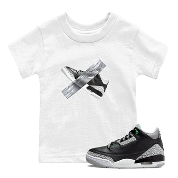 3s Green Glow shirt to match jordans Duct Tape sneaker tees Air Jordan 3 Green Glow SNRT sneaker release tees baby toddler White 1 cotton Shirt