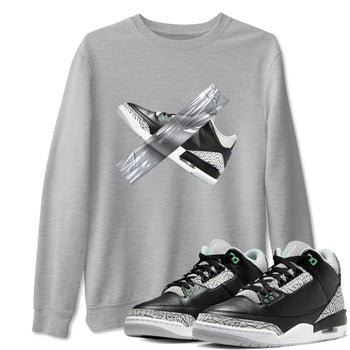 3s Green Glow shirt to match jordans Duct Tape sneaker tees Air Jordan 3 Green Glow SNRT Sneaker Release Tees unisex cotton Heather Grey 1 crew neck shirt
