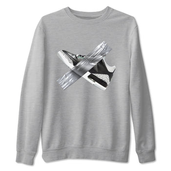 3s Green Glow shirt to match jordans Duct Tape sneaker tees Air Jordan 3 Green Glow SNRT Sneaker Release Tees unisex cotton Heather Grey 2 crew neck shirt
