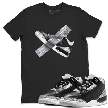 3s Green Glow shirt to match jordans Duct Tape sneaker tees Air Jordan 3 Green Glow SNRT Sneaker Release Tees unisex cotton Black 1 crew neck shirt