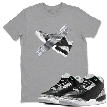 3s Green Glow shirt to match jordans Duct Tape sneaker tees Air Jordan 3 Green Glow SNRT Sneaker Release Tees unisex cotton Heather Grey 1 crew neck shirt