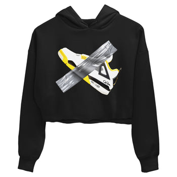 AJ4 Vivid Sulfur shirt to match jordans Duct Tape sneaker tees Air Jordan 4 Vivid Sulfur SNRT Sneaker Release Tees Black 2 crop length shirt