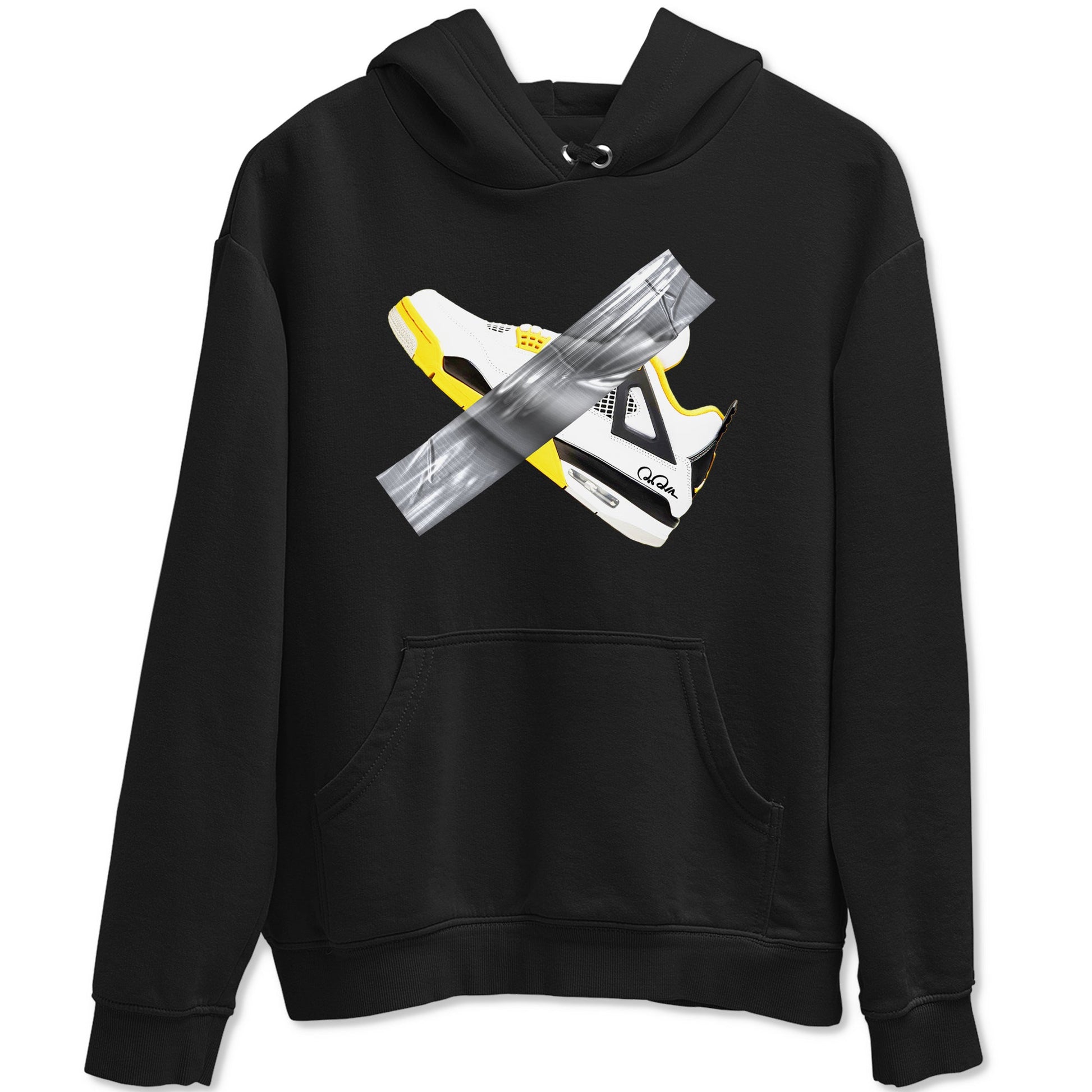 AJ4 Vivid Sulfur shirt to match jordans Duct Tape sneaker tees Air Jordan 4 Vivid Sulfur SNRT Sneaker Release Tees unisex cotton Black 2 crew neck shirt