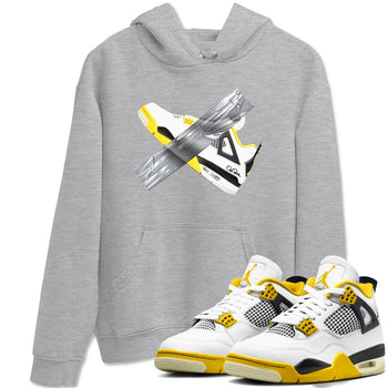 AJ4 Vivid Sulfur shirt to match jordans Duct Tape sneaker tees Air Jordan 4 Vivid Sulfur SNRT Sneaker Release Tees unisex cotton Heather Grey 1 crew neck shirt