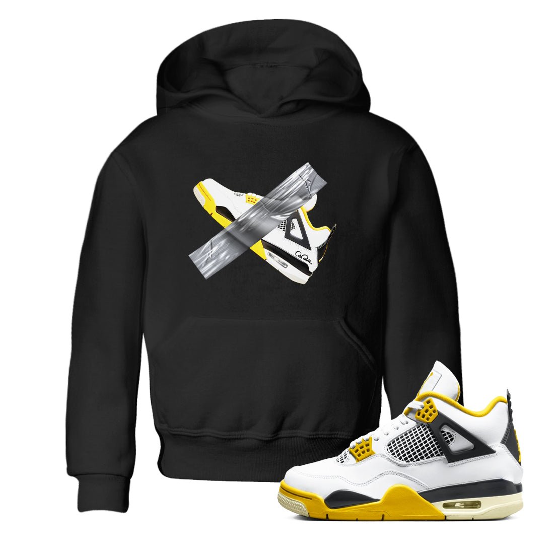 AJ4 Vivid Sulfur shirt to match jordans Duct Tape sneaker tees Air Jordan 4 Vivid Sulfur SNRT sneaker release tees baby toddler Black 1 cotton Shirt