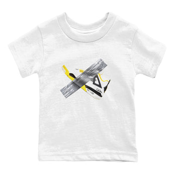 AJ4 Vivid Sulfur shirt to match jordans Duct Tape sneaker tees Air Jordan 4 Vivid Sulfur SNRT sneaker release tees baby toddler White 2 cotton Shirt