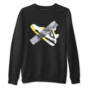AJ4 Vivid Sulfur shirt to match jordans Duct Tape sneaker tees Air Jordan 4 Vivid Sulfur SNRT Sneaker Release Tees unisex cotton Black 2 crew neck shirt