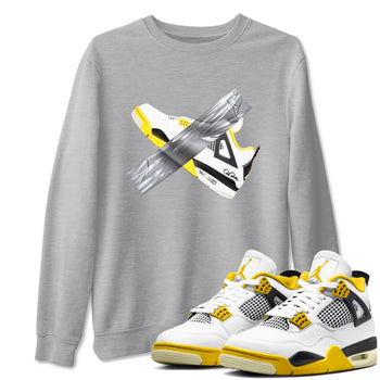 AJ4 Vivid Sulfur shirt to match jordans Duct Tape sneaker tees Air Jordan 4 Vivid Sulfur SNRT Sneaker Release Tees unisex cotton Heather Grey 1 crew neck shirt