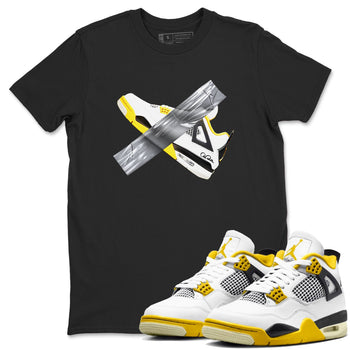 AJ4 Vivid Sulfur shirt to match jordans Duct Tape sneaker tees Air Jordan 4 Vivid Sulfur SNRT Sneaker Release Tees unisex cotton Black 1 crew neck shirt