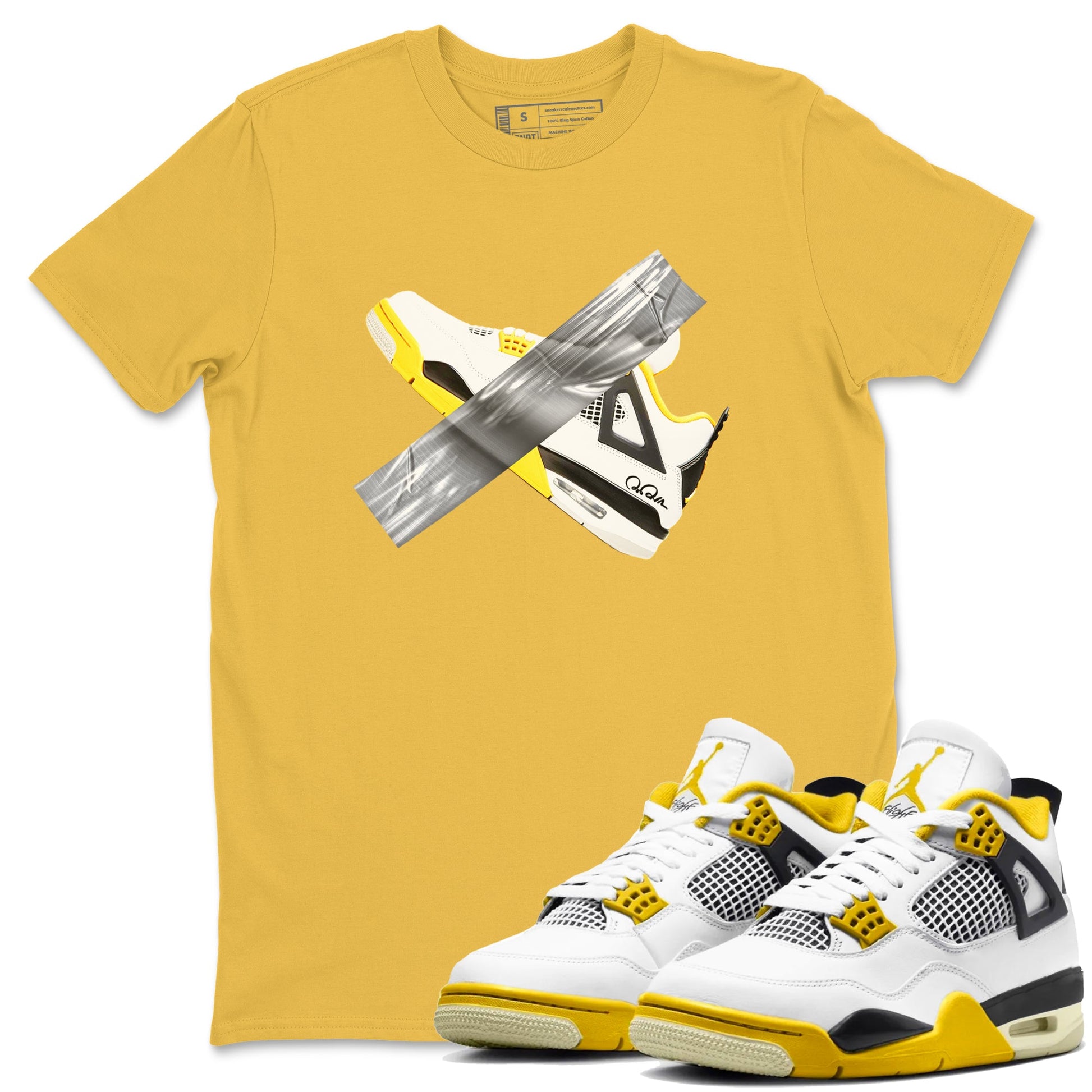 AJ4 Vivid Sulfur shirt to match jordans Duct Tape sneaker tees Air Jordan 4 Vivid Sulfur SNRT Sneaker Release Tees unisex cotton Daisy 1 crew neck shirt